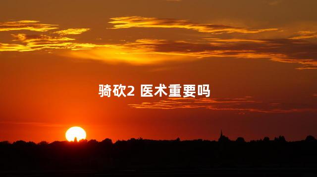 骑砍2 医术重要吗